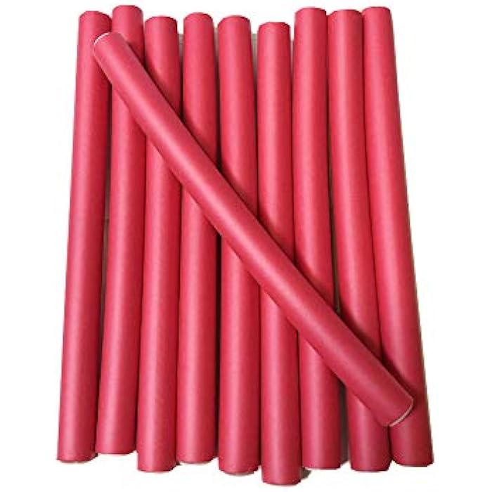 blooming 10 Pcs Hair Curlers Roll Stick Soft Sponge Hair Curling Roller Flex Silicone Magic Air Foam Roller Bendy Rod Hair Styling Tools (red) - Image 1